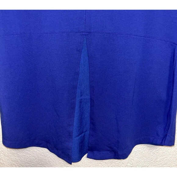 Isaac Mizrahi Live! Mixed Media Crew Neck Top w/ Back Detail Women Sz S Blue - Picture 4 of 8
